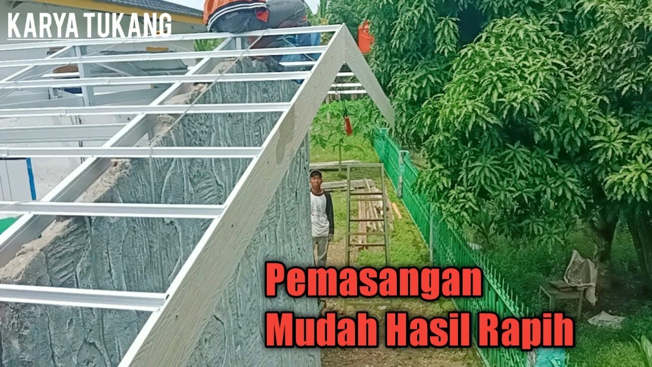 Teknik Mudah Dan Cepat Memasang Lisplang GRC Motif Serat kayu Pada Rangka Baja Ringan