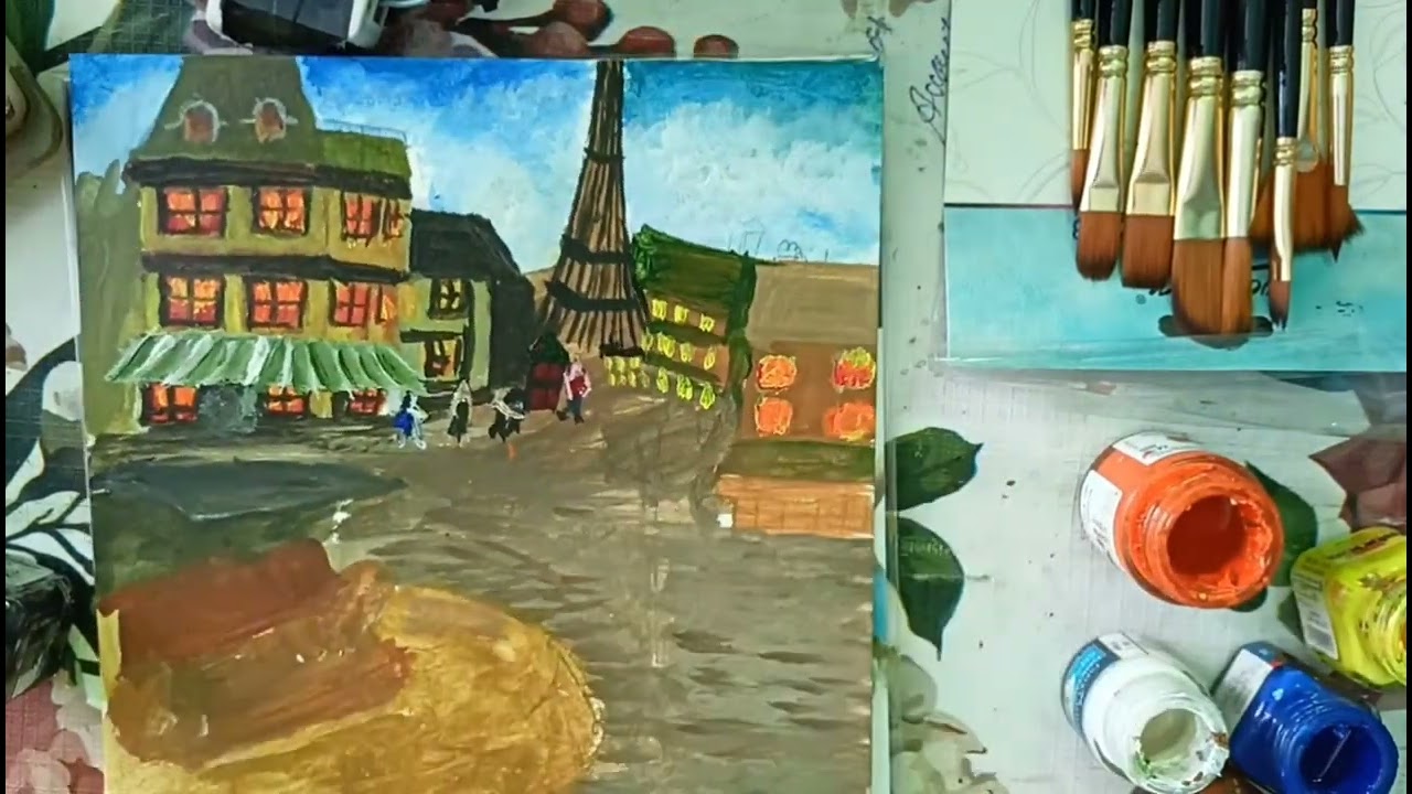 Paris Street View Acrylic Painting