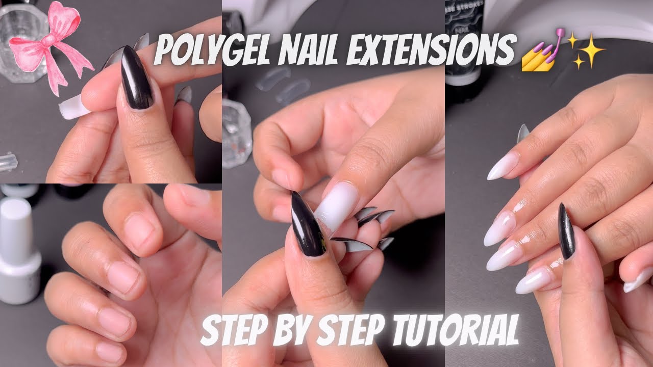 How to do polygel Nail Extensions at home🏡| Step By Step Tutorial For Polygel Nails for Beginners💅🎀|