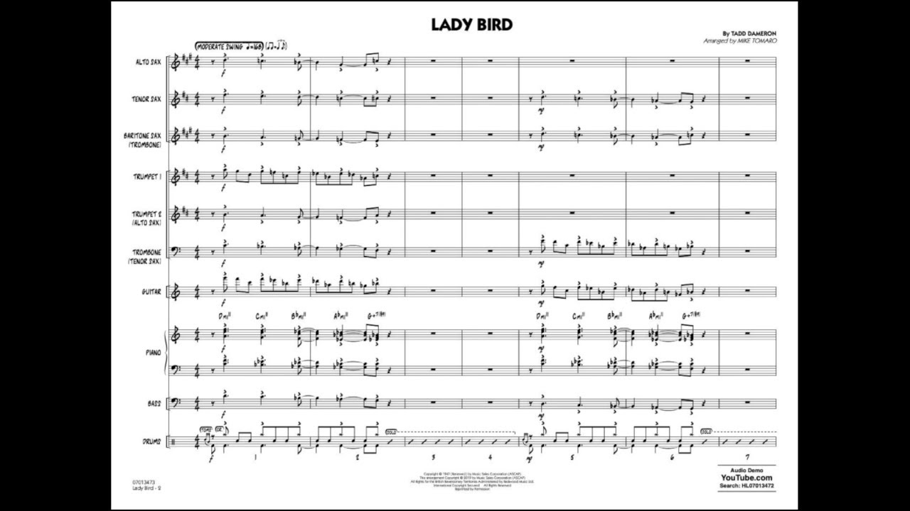 Lady Bird by Tadd Dameron/arr. Mike Tomaro
