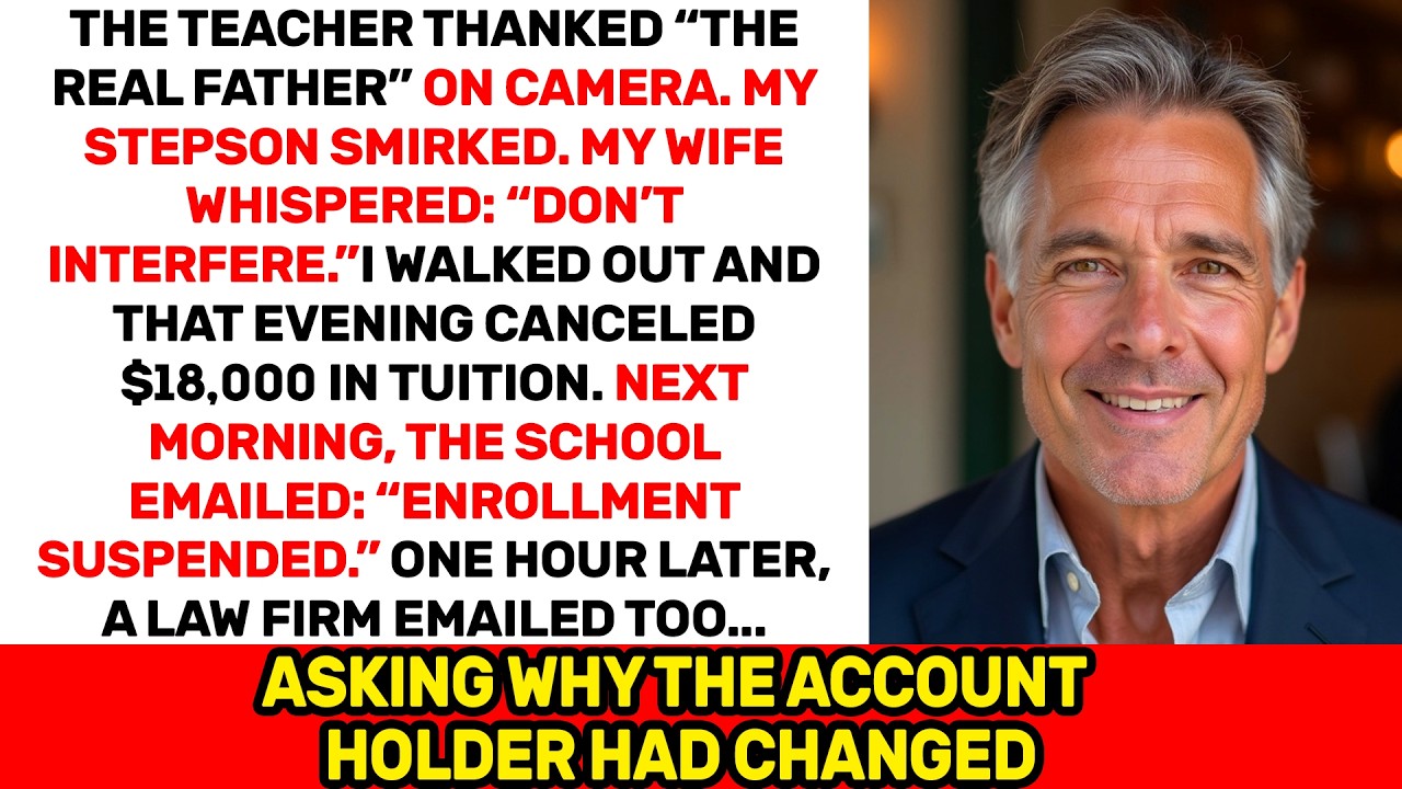 The Teacher Thanked “The Real Father.” I Walked Out — By Morning, $18,000 Tuition Was Gone…