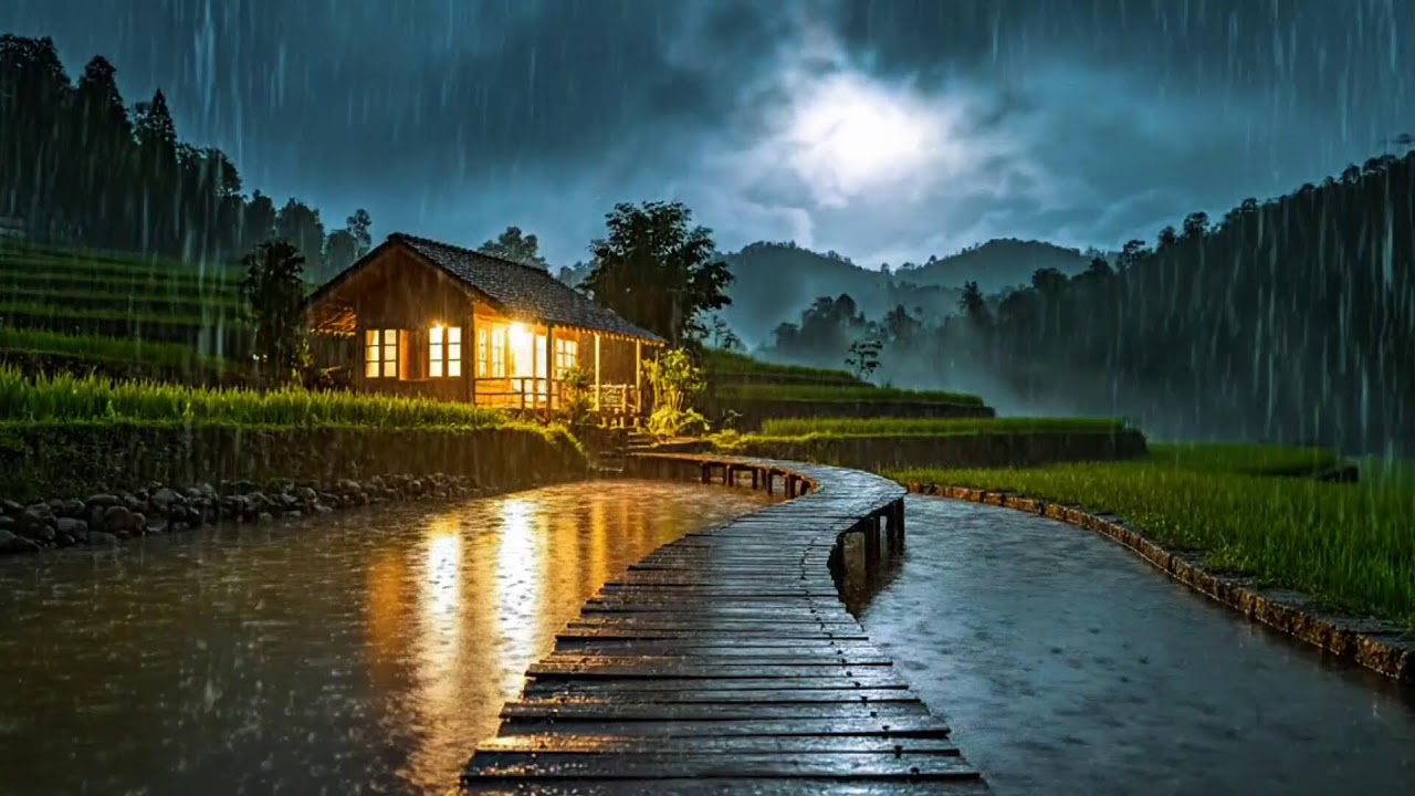 Rain and Thunder in a Foggy Forest | Soothing Rain Sounds for Sleep & Relaxation