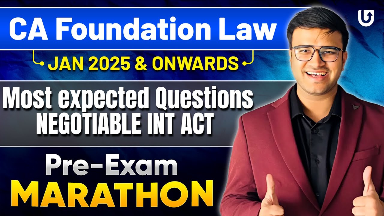 CA Foundation law Pre Exam Marathon | Most Expected Questions of Negotiable Instrument Act | IGSIR