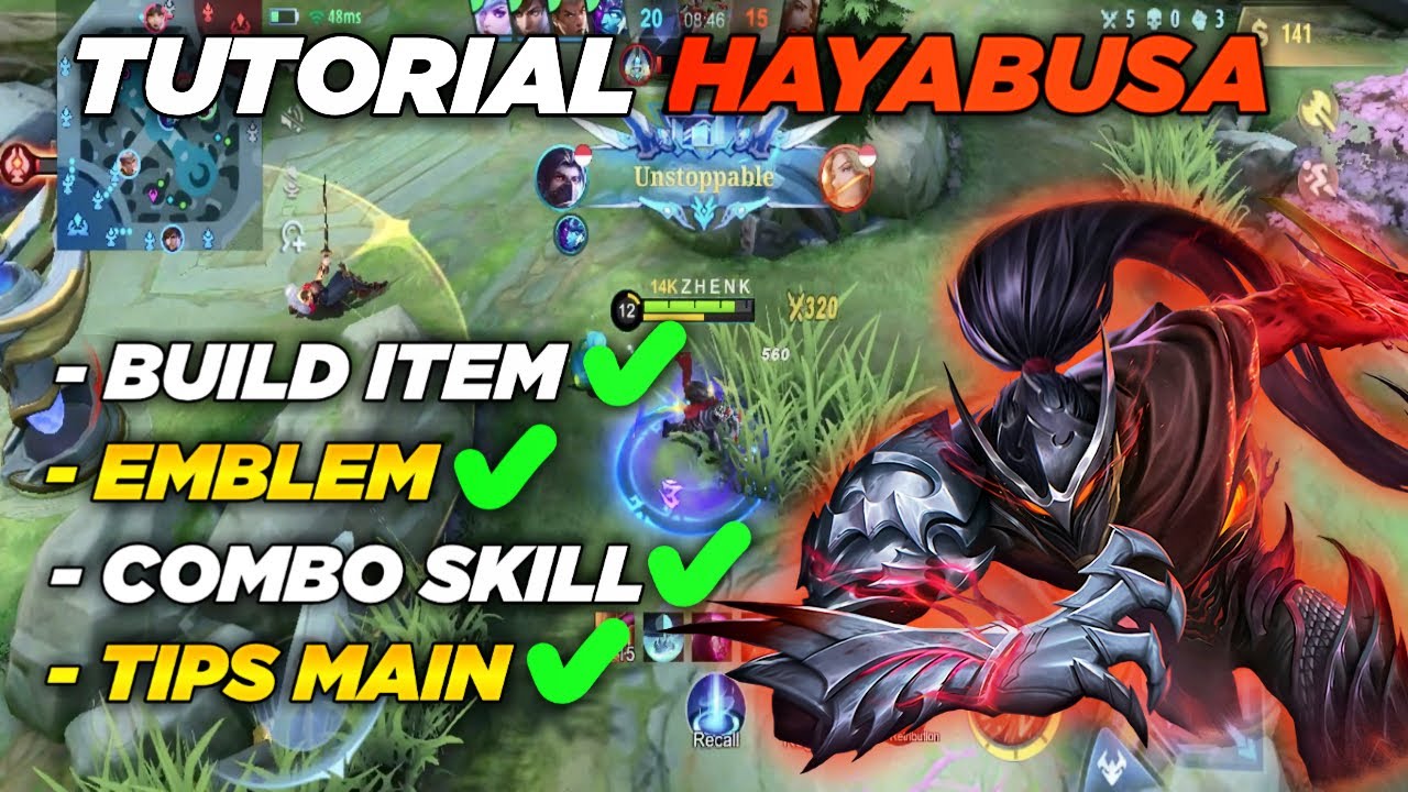TUTORIAL HAYABUSA MOBILE LEGENDS TERBARU ! BUILD ITEM HAYABUSA TERSAKIT ! CARA MAIN HAYABUSA ML !