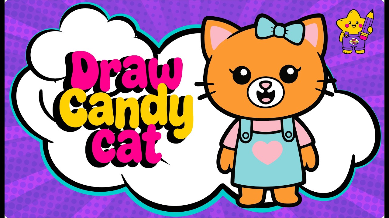 How to Draw Candy Cat 🍬 Easy Drawing for Kids | Step by Step