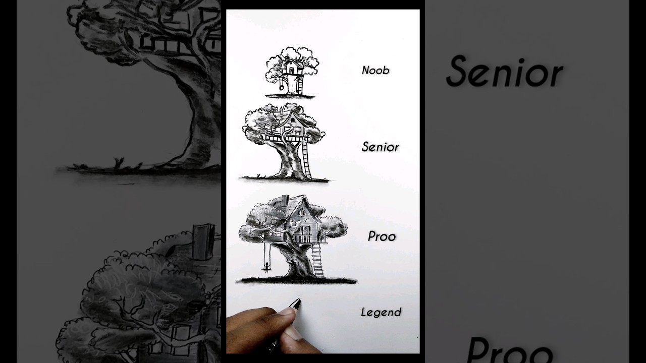 how to draw tree house #drawing #shorts #art @dhroovarts