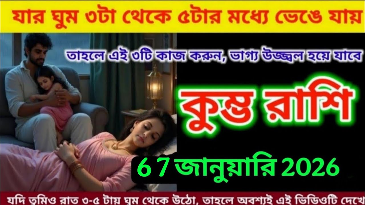 কুম্ভ রাশি যে কেউ ভোর ৩টা থেকে ৫টার মধ্যে ঘুম থেকে ওঠেএই তিনটি কাজ করুন, আপনার ভাগ্য উজ্জ্বল হবে। 