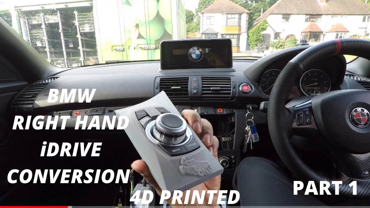 Installing Custom 4D Printed RHD iDrive Controller BMW Removing Centre Console 1ER E88 E87 E82 E81