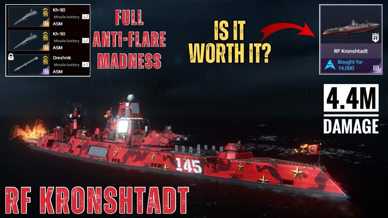 Лучший линкор для дальних дистанций🔥 &mdash; RF Kronshtadt &mdash; Modern Warships