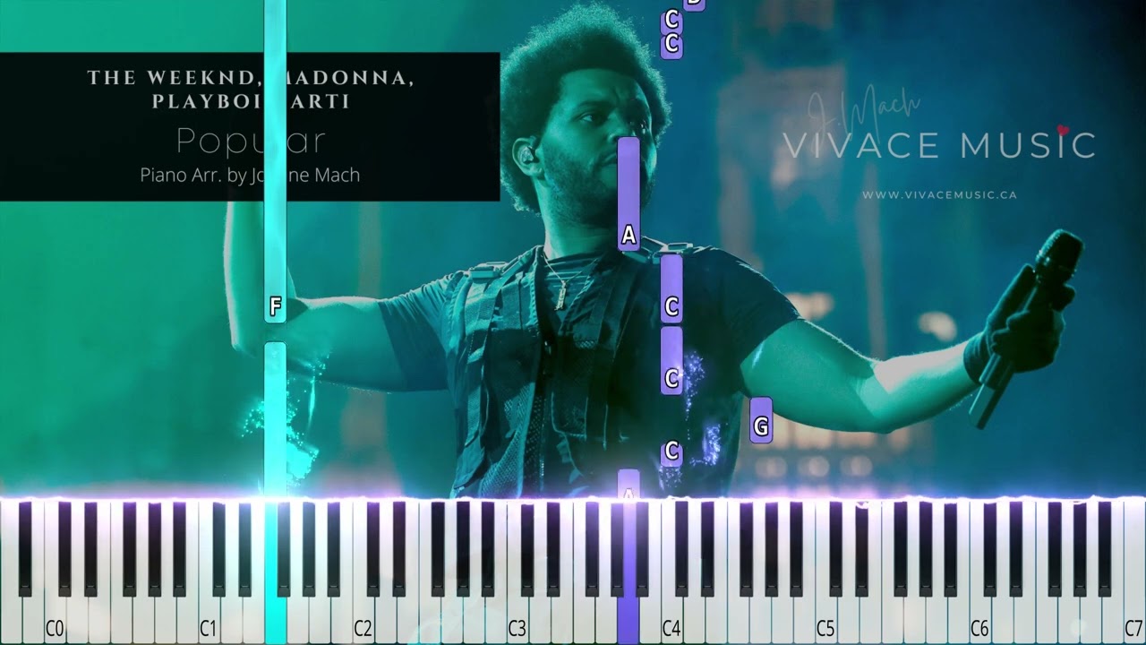 Popular - THE WEEKND, MADONNA, PLAYBOI CARTI | Piano Cover by - Vivace Music | Easy Piano Tutorial