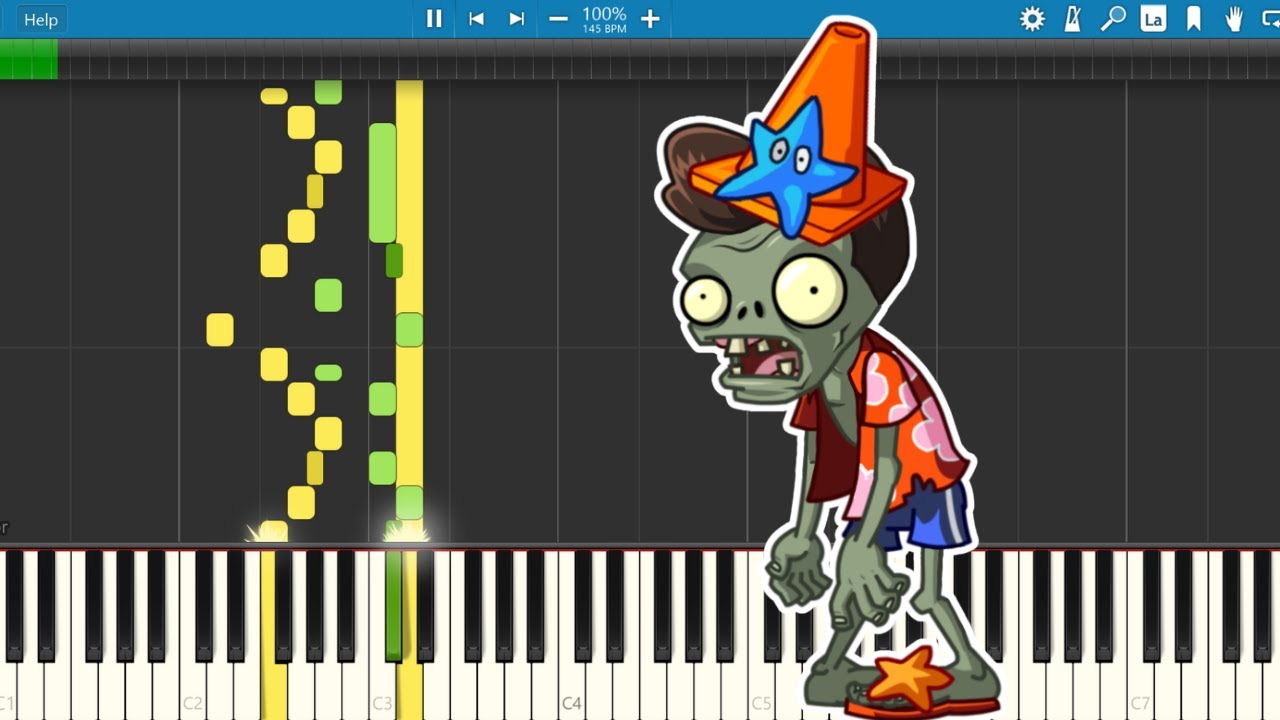 Big Wave Beach First Wave Midi [Plants vs. Zombies 2] (Synthesia)