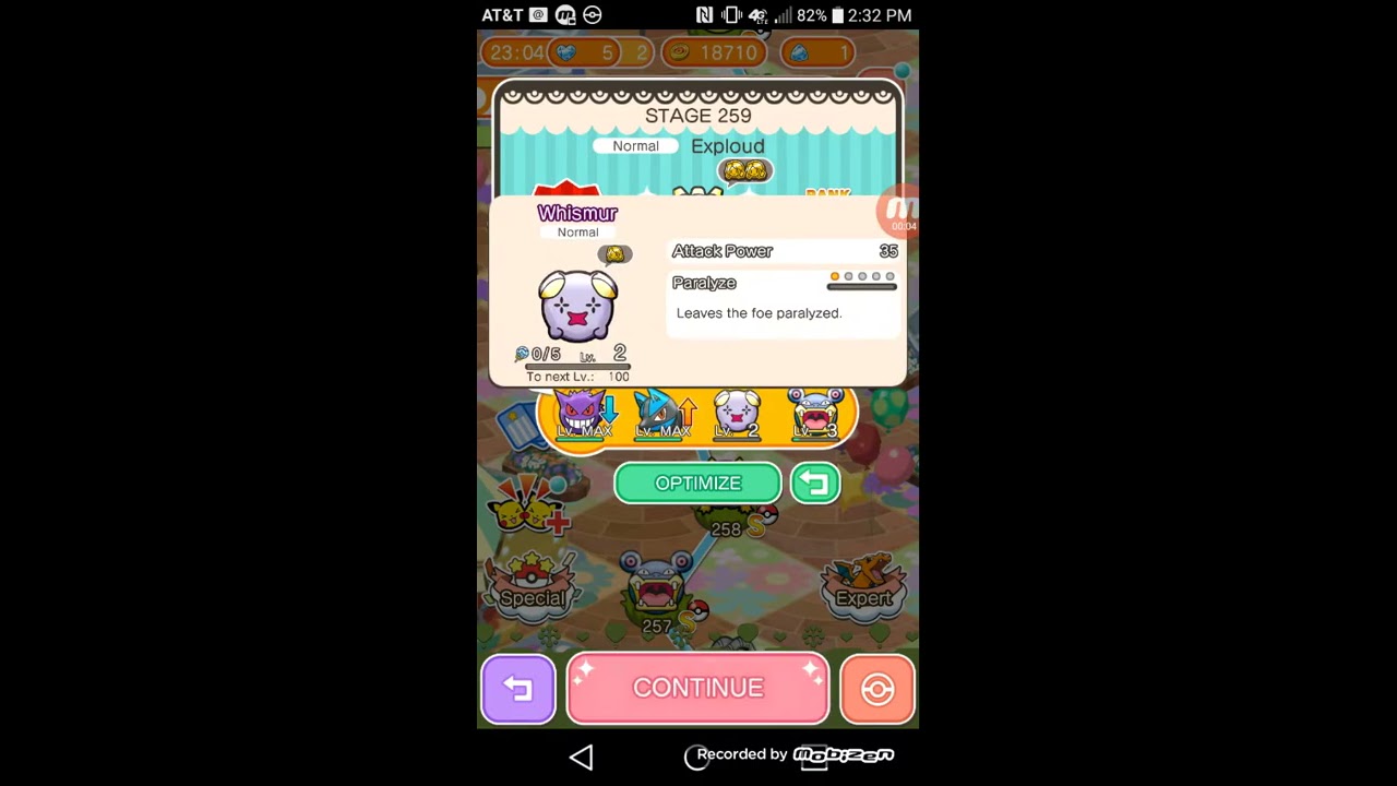 Pokemon Shuffle Stage 259 Exploud S Rank ITEMLESS