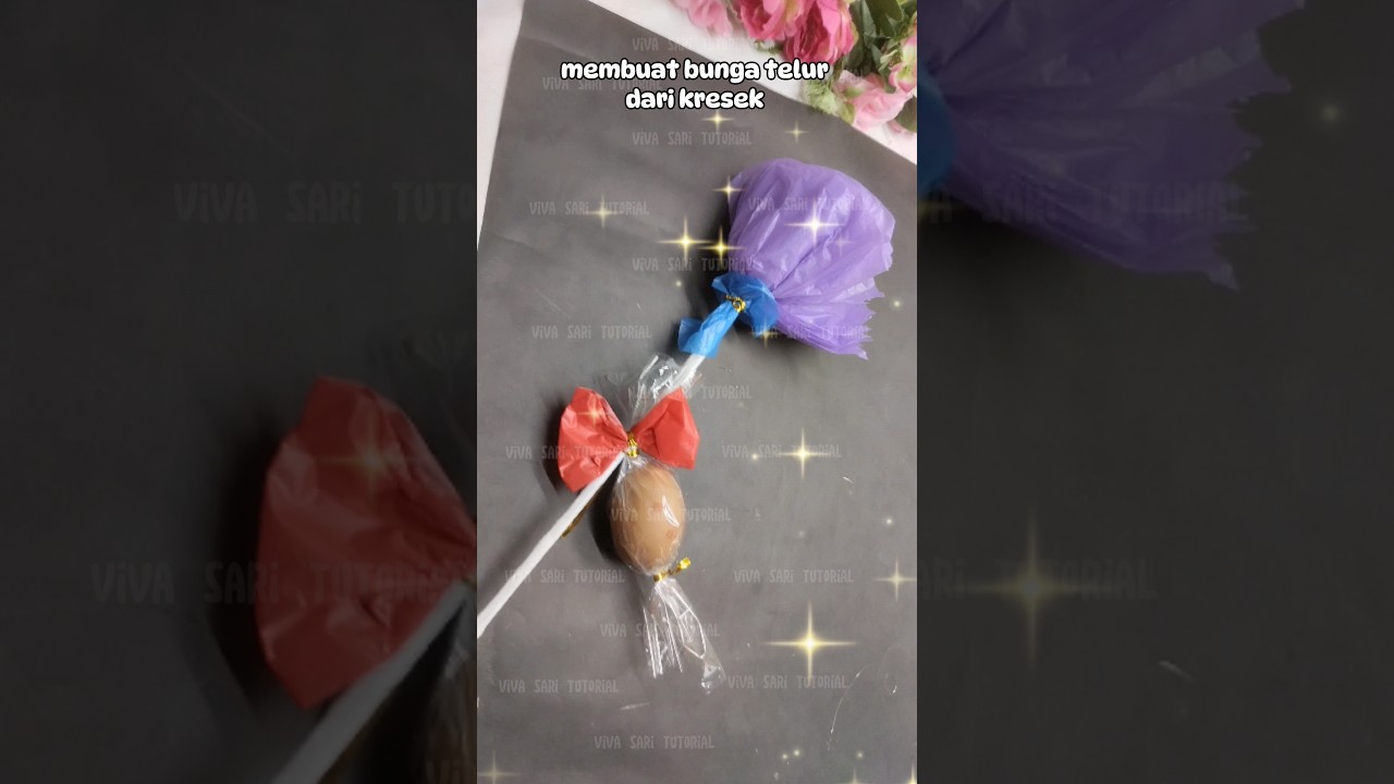 membuat bunga telur dari kresek bekas #maulidnabi #bungatelur #diy #tutorial