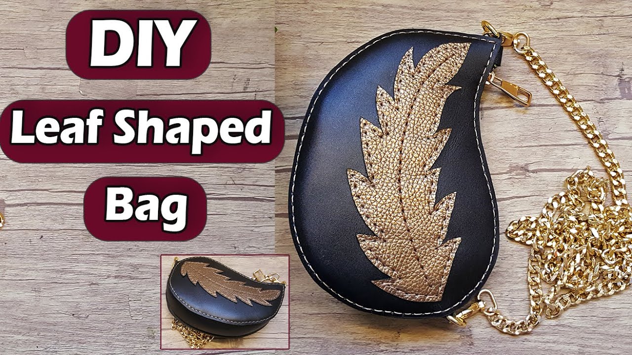 How to Make Leather Bag // Make Shaped Leaf Bag