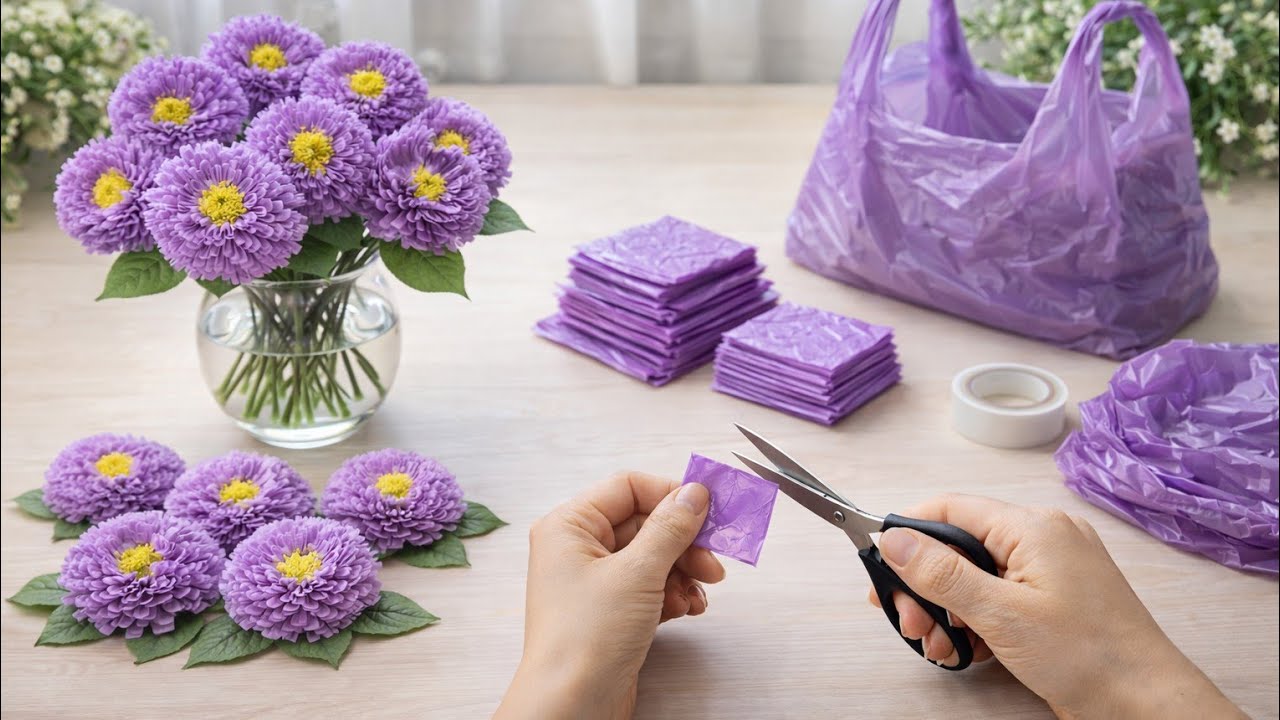 Flowers Making With Plastic Carry Bags | DIY | Carry Bags Re Use Ideas | Best Out Of Waste