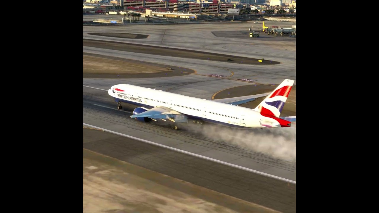the plane emits smoke when landing #shorts