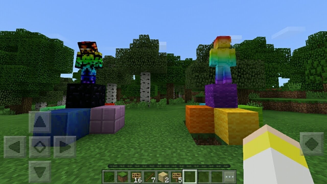I FOUND RAINBOW STEVE AND BOSS STEVE IN MCPE