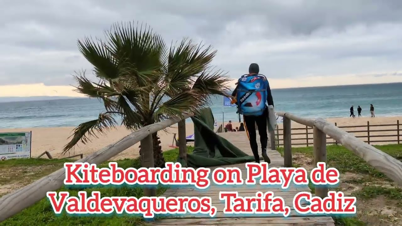 Kiteboarding in Tarifa Spain - Playa de Valdevaqueros in January DAY 1 #kiteboardingtarifa #tarifa