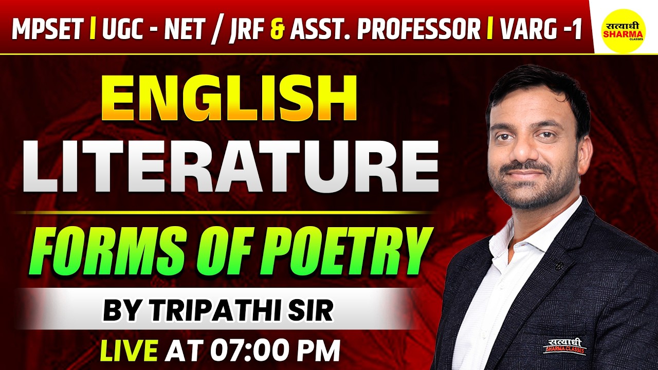 ENGLISH LITERATURE FORMS OF POETRY | MPSET | UGC NET / JRF & ASSISTANT PROFESSOR BY TRIPATHI SIR