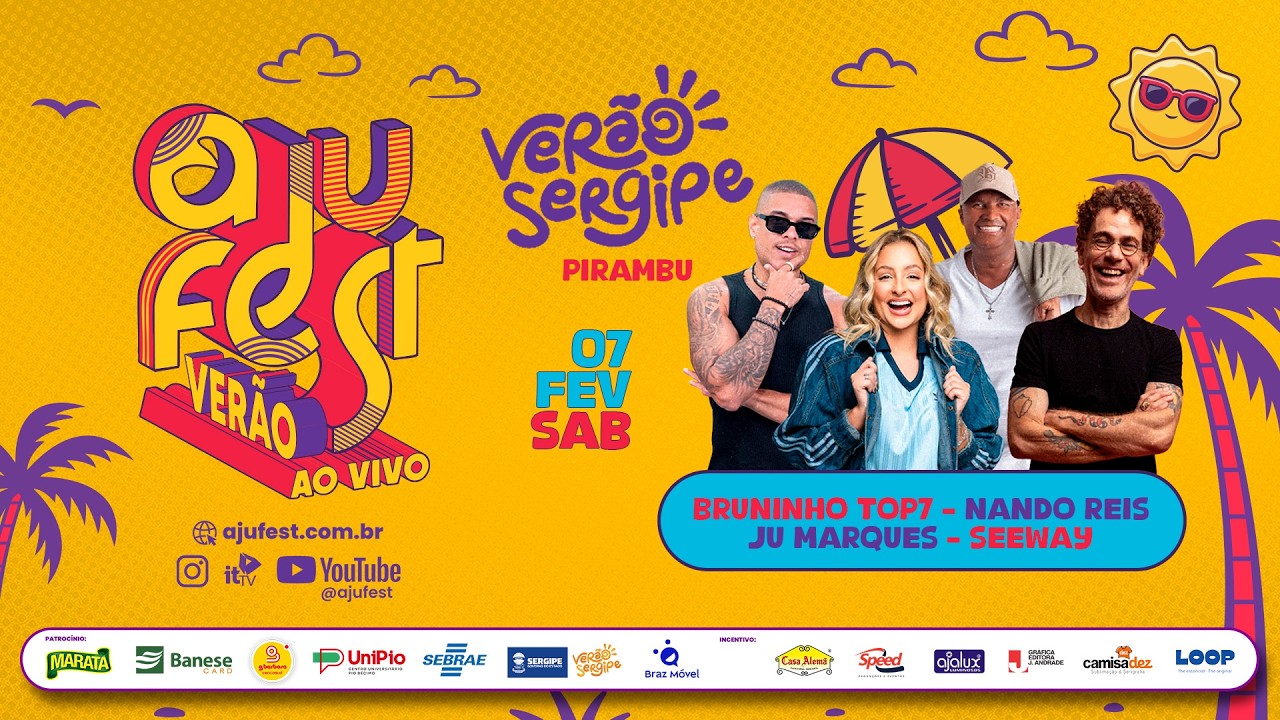 🔴 AO VIVO | Verão Sergipe 2026 – Nando Reis, Ju Marques, Bruninho Top7 e Seeway | Pirambu