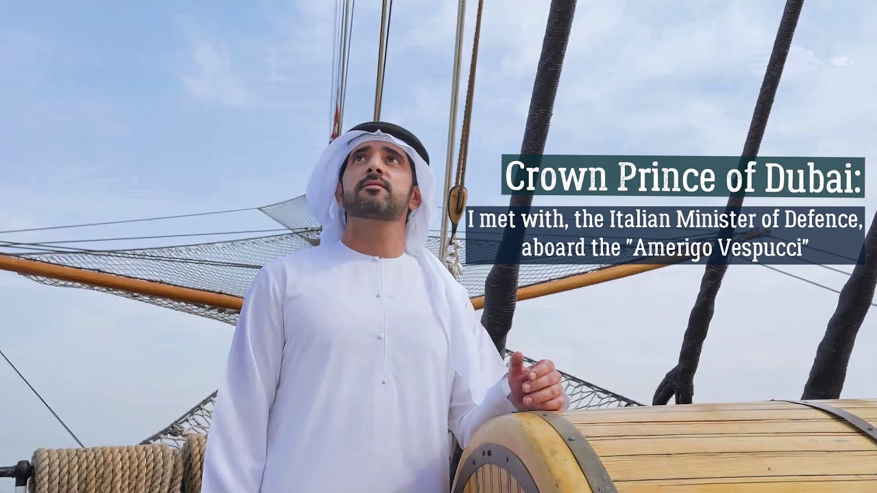 Sheikh Hamdan / فزاع FAZZA / meets with Italy&rsquo;s Defence Minister, aboard the 