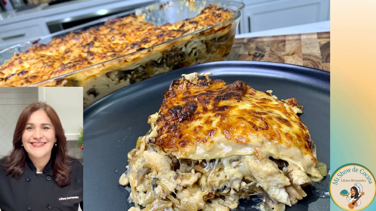 LASAÑA DE POLLO CON CHAMPIÑONES / CHICKEN MUSHROOM LASAGNA! SUPER DELICIOSA!