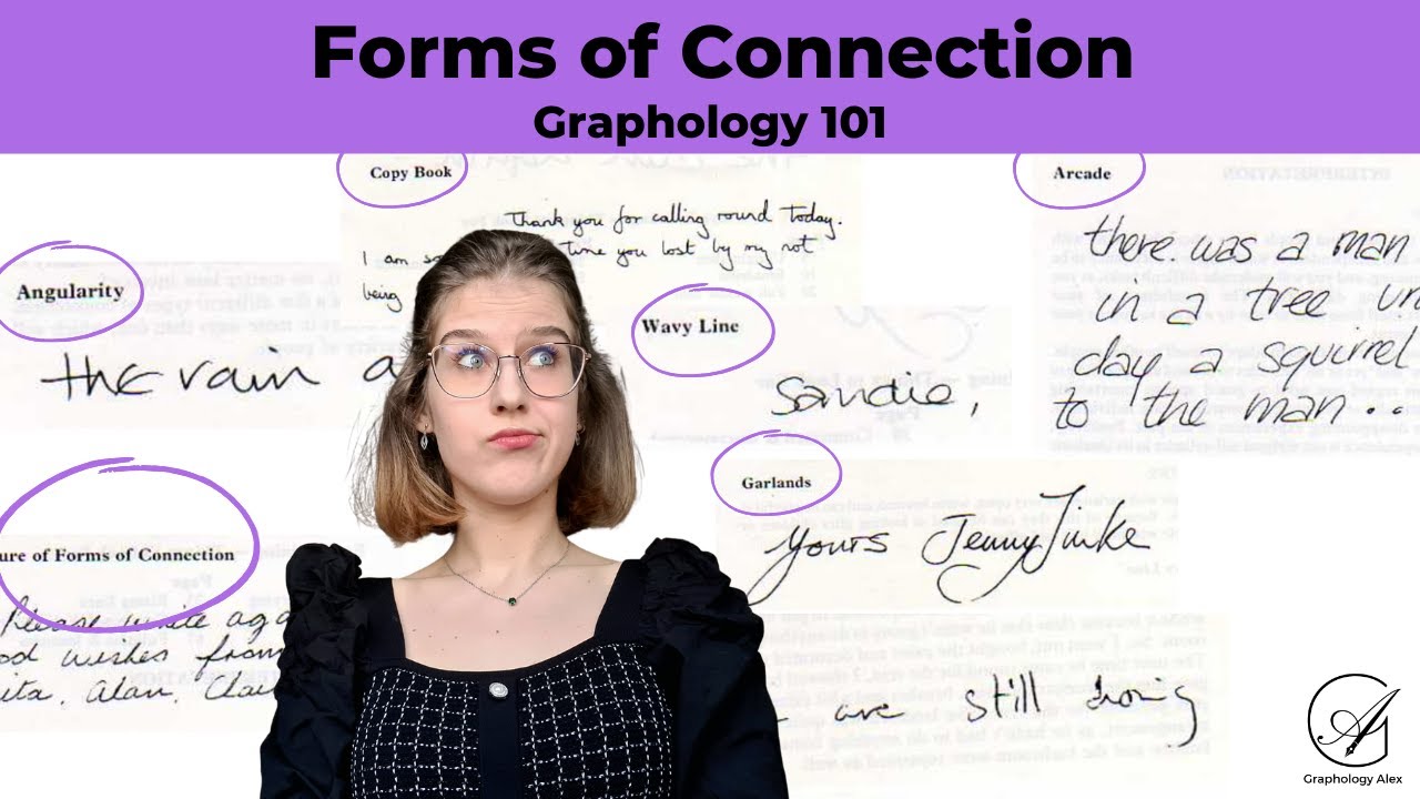 Forms of Connection in Graphology (Copy book, Angularity, Arcade, Garlands, Wavy line, Thread, Mix)