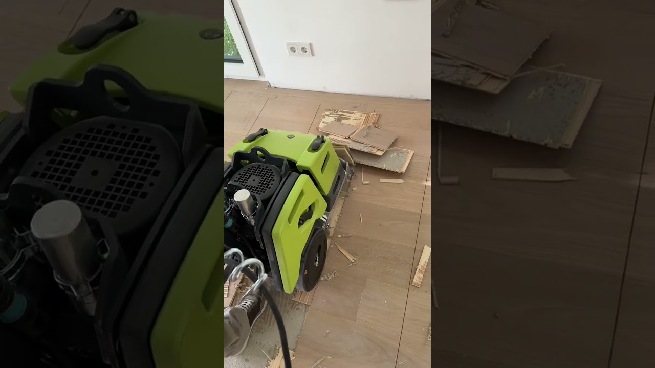 BiTurbo-Stripper von WOLFF im Einsatz. 💪 Beast mode on ✅ Geklebtes Parkett einfach entfernen.