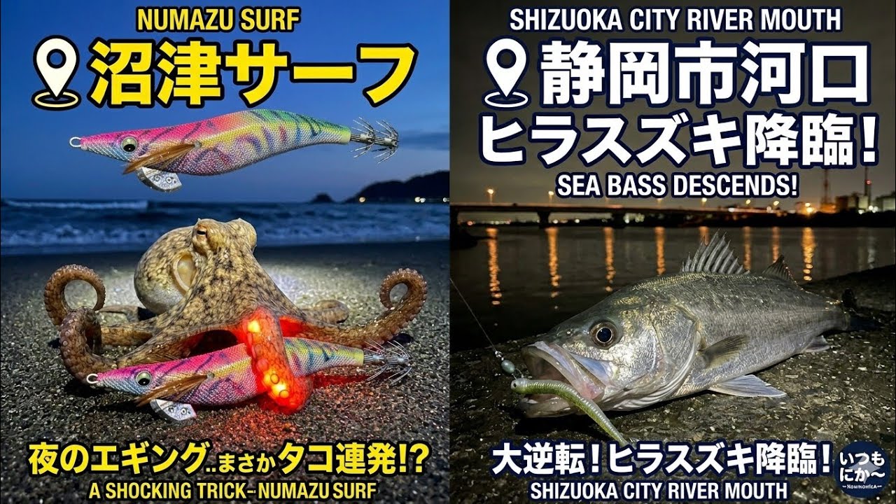 【静岡釣り】春エギングのはずが〇〇連発！？からのヒラスズキ！波乱万丈な一日