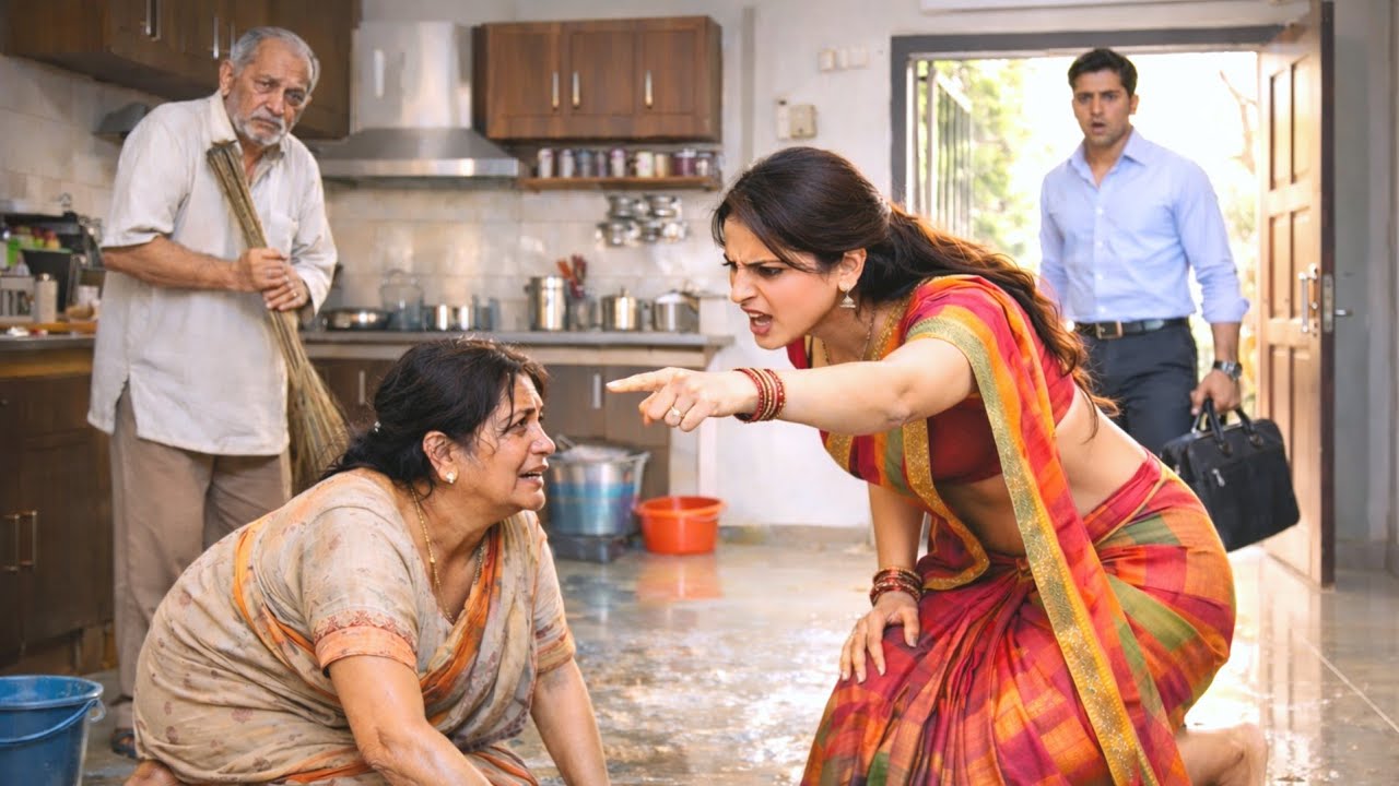 SDM बेटा अचानक घर पहुँचा… माँ फर्श पर, पिता झाड़ू हाथ में और बहू डाँट रही थी, बेटा की रूह काँप गई