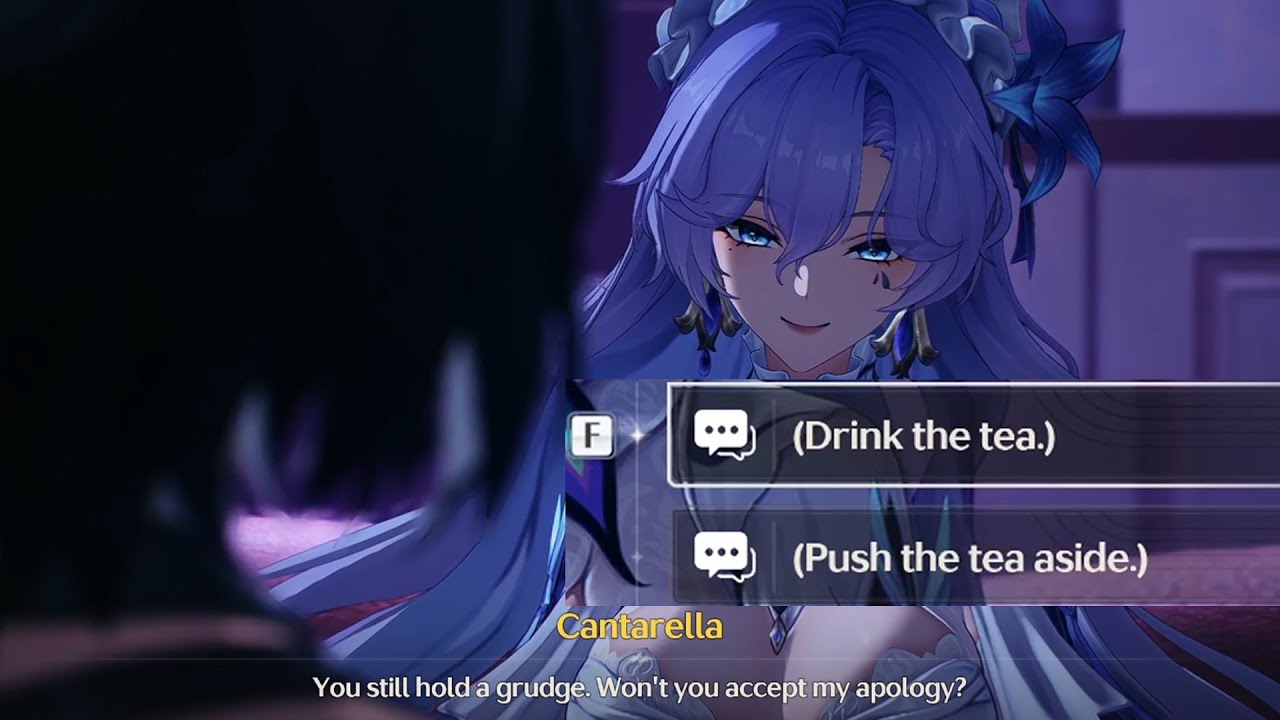 What happens when you Accept/Refuse the cup of tea from Cantarella?