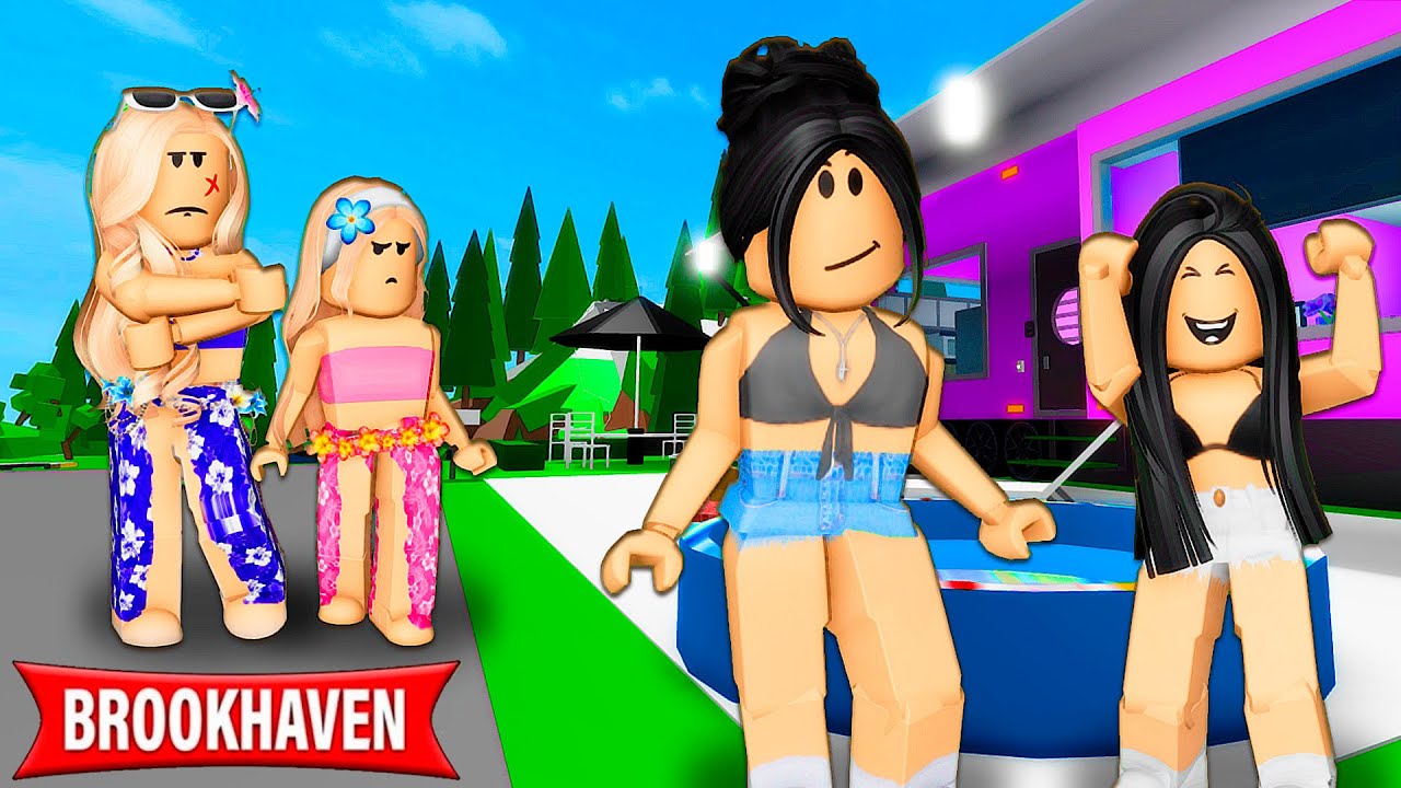 A NOSSA VIZINHA EST&Aacute; COM INVEJA DA MINHA PISCINA | Historinhas Brookhaven RP | Roblox