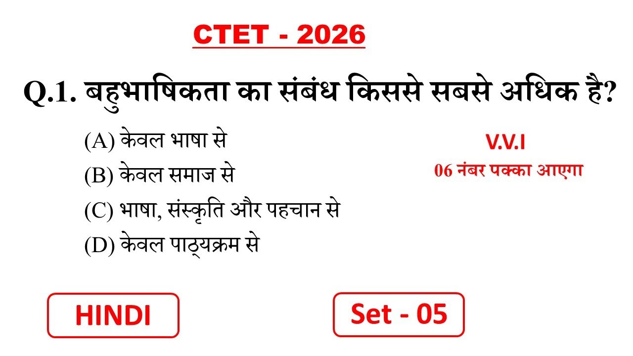 CTET 2026 Important Questions hindi pedagogy