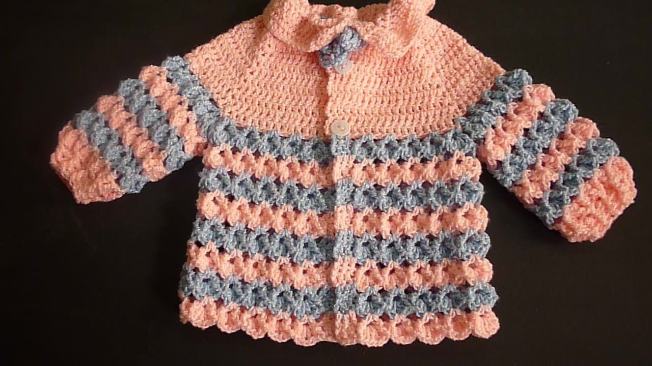 جاكيت كروشيه للاطفال من عمر شهر وحتى السنةCrochet Jacket