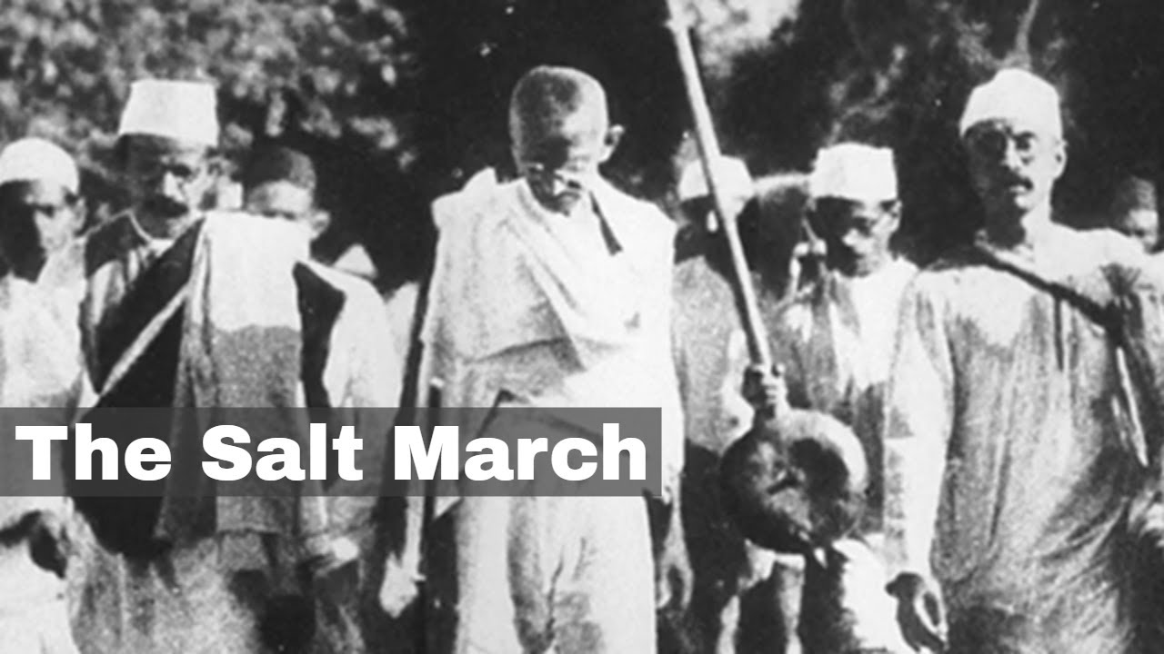 12 марта 1930 года: Ганди начинает Соляной поход протяженностью 240 миль до прибрежной деревни Да...