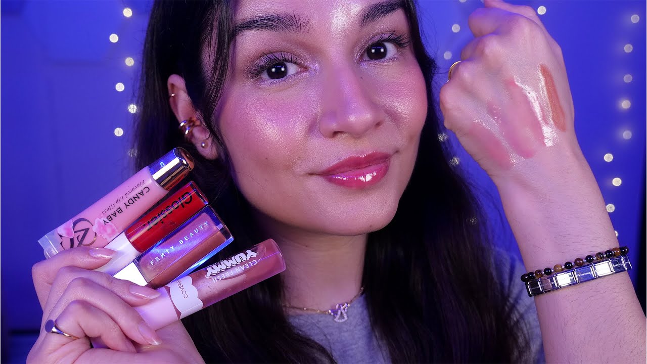 ASMR My Lip Gloss Collection | Over Explaining, Rambling, Rummaging, Tapping