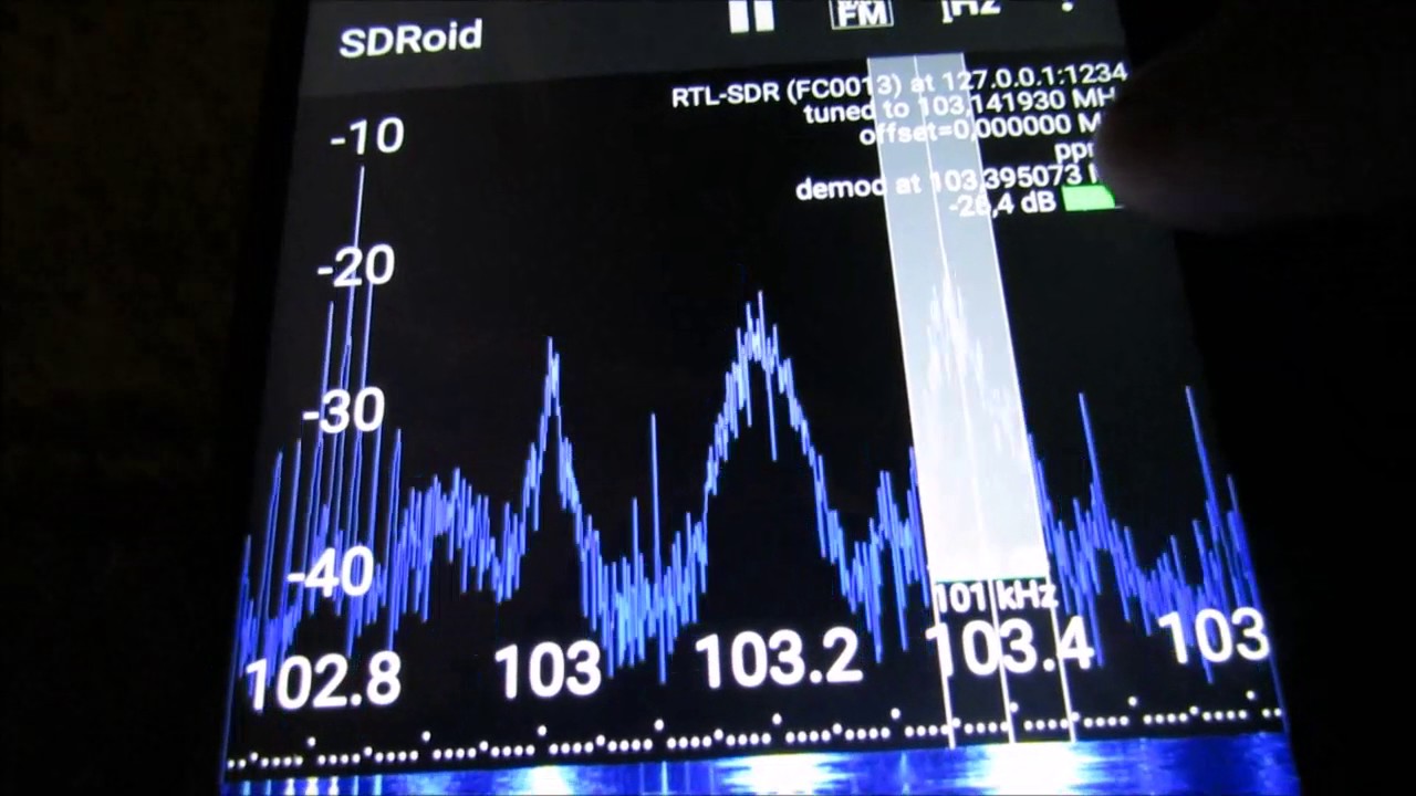 SDRoid on Android RTL-SDR 2832U with FC0013 tuner
