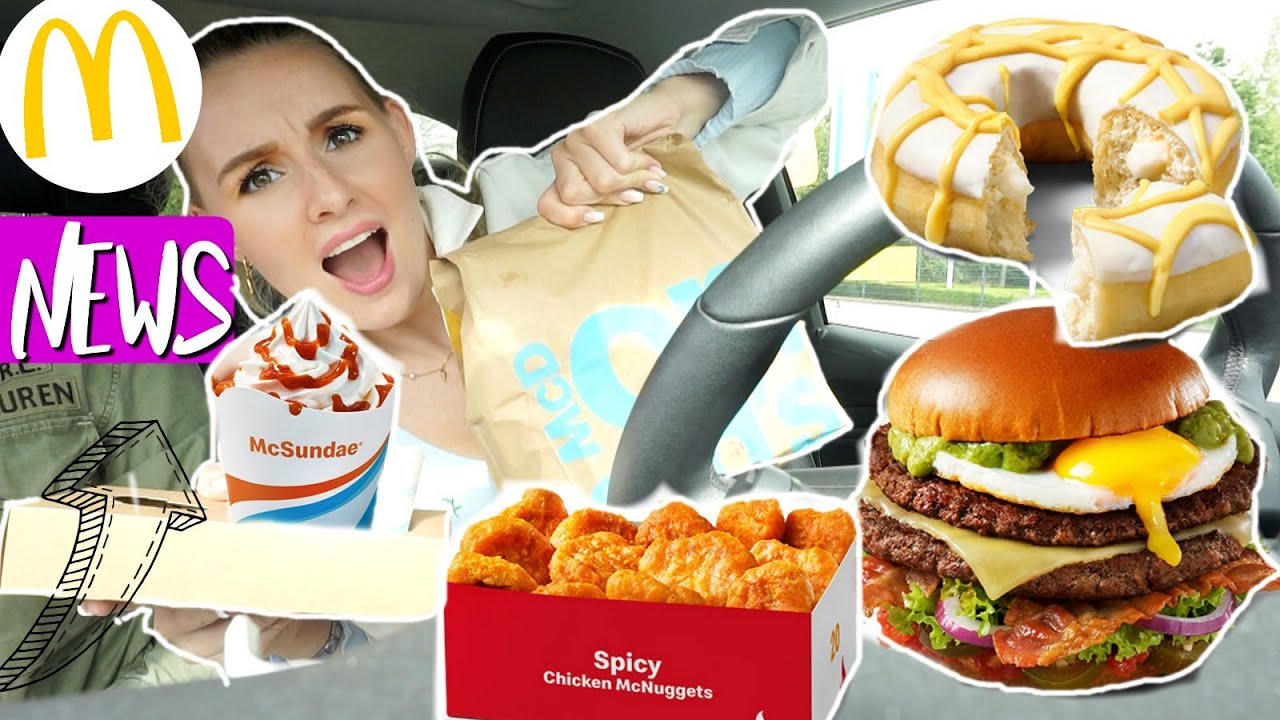 YUM! 😋 So viele MC DONALDS NEUHEITEN im LIVE TEST! 🍔 🍦 Spicy Nuggets, Mc Sundae Eistee Soße & MEHR!