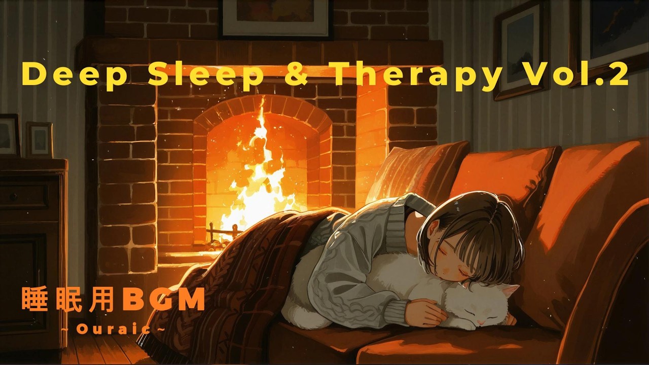 【睡眠用BGM】Deep Sleep & Therapy Vol.2 🌙 Sleep Instantly with Cozy Fireplace Sounds～暖炉の温もり～