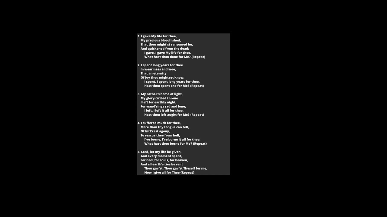GHS 223 -  I Gave My Life For Thee