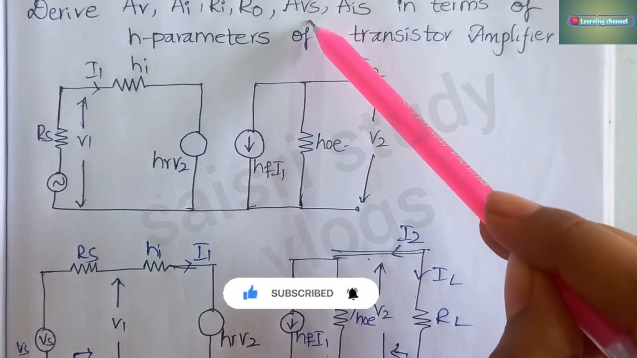 derive Av,Ai,Ri,Ro,Avs,Ais,current gain, voltage gain,input impedance,output impedance hparameters#