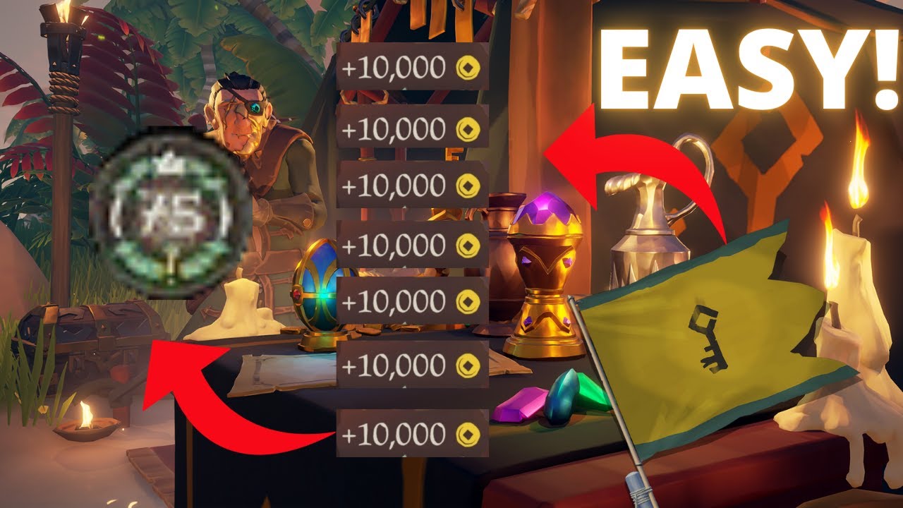 *NEW PLAYERS* How to LEVEL UP GOLD HOARDERS FAST! Plus 100k per hour! Sea of Thieves!