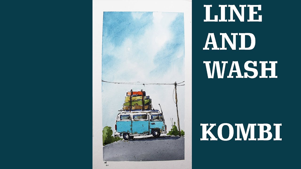 Kombi In Line and Wash a full sketch minimun mix color By Nil Rocha