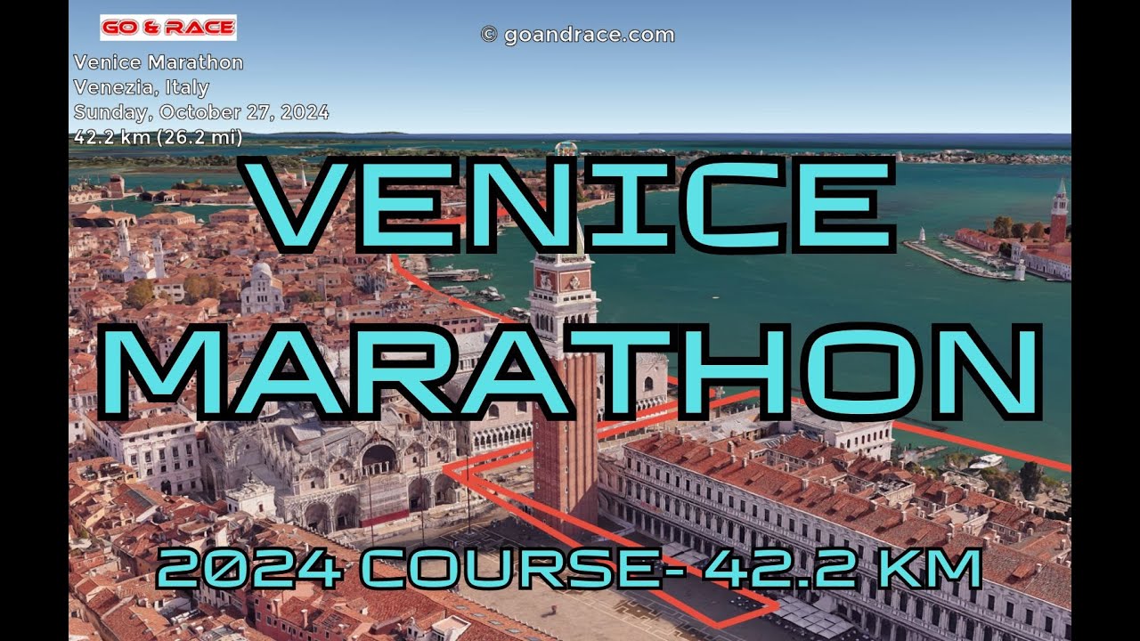 Venice Marathon (2024): fly over the marathon course! Video of the race path.
