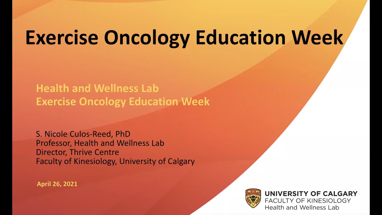 Exercise Oncology: Welcome to our 