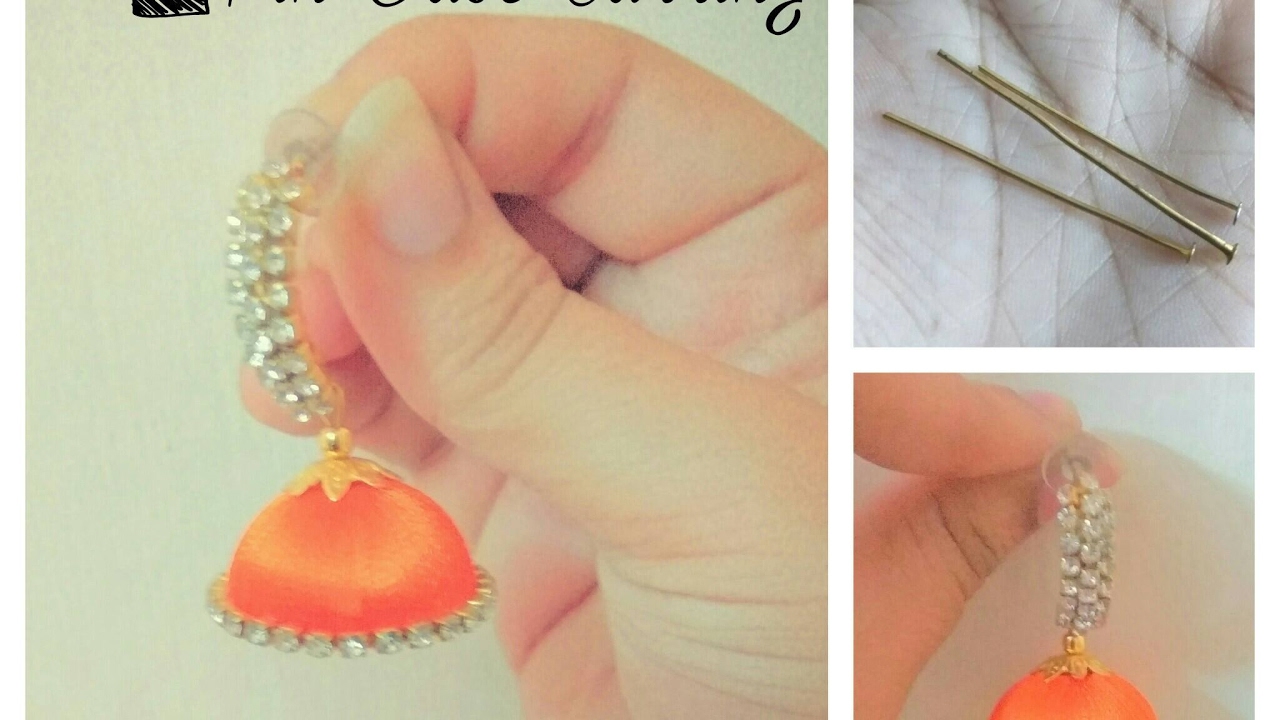 How to make I Pin base | earring jhumka at home - Tutorial