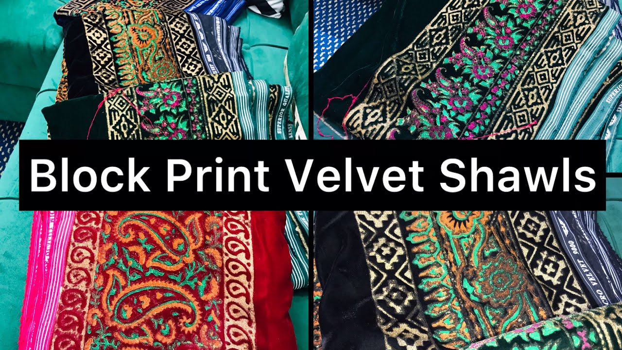 Block Print Velvet Shawls Beautiful Designs || Block Print on Velvet || Mom in Peshawar
