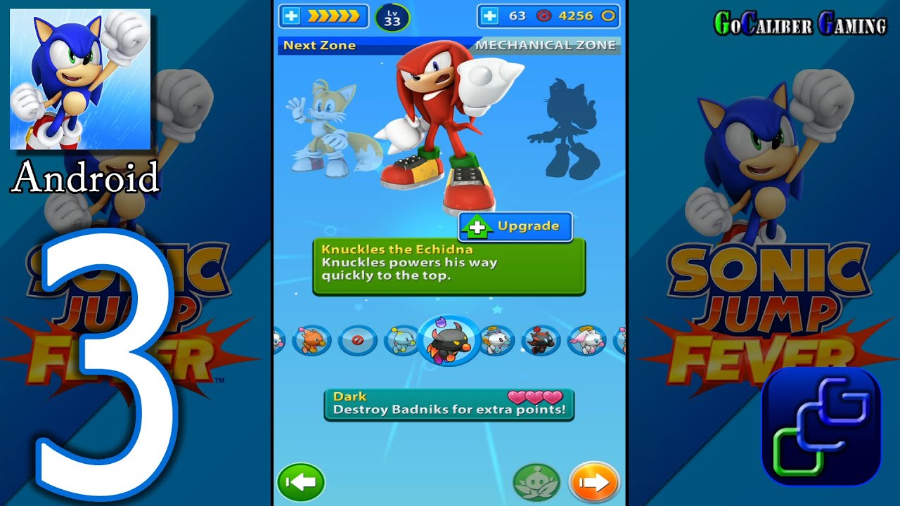 SONIC Jump Fever Android Walkthrough - Part 3 - Knuckles Fever 8 All Chaos