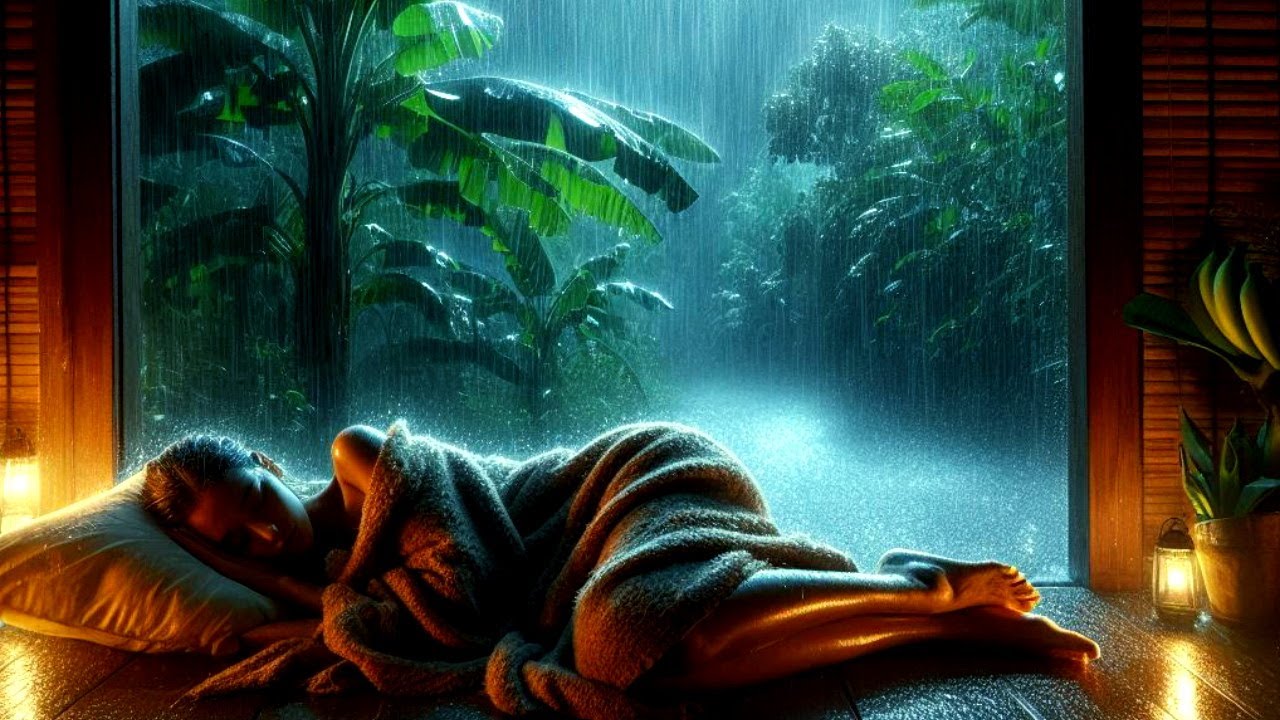 🌧️[ Rain Tropica ] 🌿 - 💯% Rain Sounds For Sleeping or Studying 🌧️ White Noise Rainstorm 10 Hours