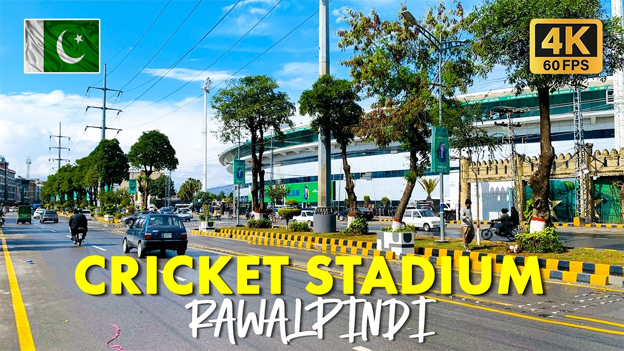 🇵🇰 Rawalpindi Cricket Stadium: Walking Tour of Market, Culture, and Lifestyle in 4K